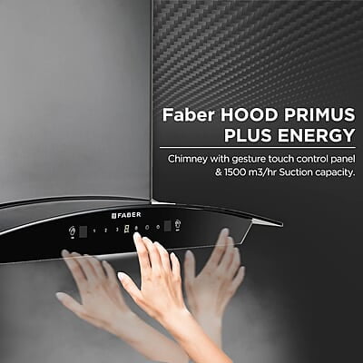 Faber 60 Cm 1500 M³/Hr Autoclean Kitchen Chimney Autoclean Alarm, Mood Energy In Hcsc Bk 60,Touch&Gesture Control, Faber 60 Cm 1500 M³/Hr Autoclean Kitchen Chimney Autoclean Alarm, Mood Energy In Hcsc Bk 60,Touch&Gesture Control,