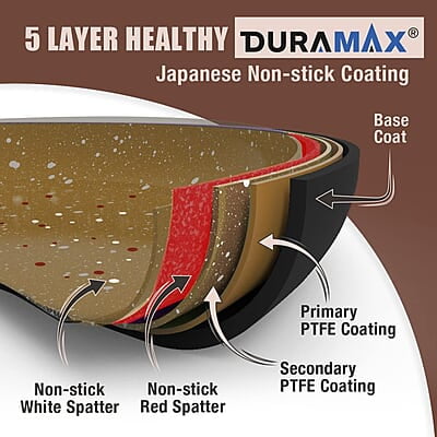 Wonderchef Duralife Die-cast 24 cm Fry Pan 5 Layer Healthy Duramax Non-Stick Coating 1.7 litres Wonderchef Duralife Die-cast 24 cm Fry Pan 5 Layer Healthy Duramax Non-Stick Coating 1.7 litres