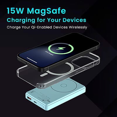 Portronics Luxcell Wireless Mini 10k 10000mAh 15W Magnetic Wireless Fast Charging Smallest Power Bank with 22.5 Wired Output Portronics Luxcell Wireless Mini 10k 10000mAh 15W Magnetic Wireless Fast Charging Smallest Power Bank with 22.5 Wired Output