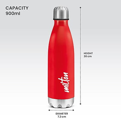 MILTON Shine 1000 Stainless Steel Water Bottle, 900 ml Single walled Leak Proof MILTON Shine 1000 Stainless Steel Water Bottle, 900 ml Single walled Leak Proof