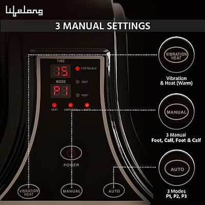 Lifelong Calf, Foot and Leg Massager Machine for Home 4 Vibration Motors mprove Blood Circulation, 80W