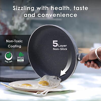 Wonderchef Aluminium Granite Frying Pan, Grey, 20cm, 1L Wonderchef Aluminium Granite Frying Pan, Grey, 20cm, 1L