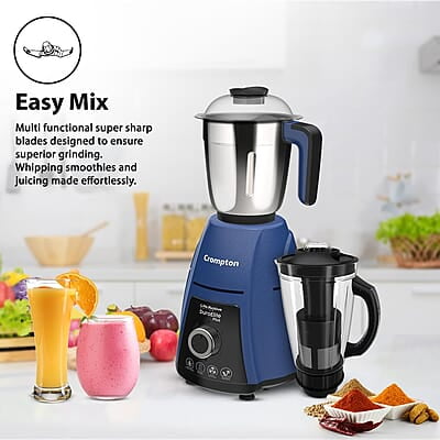 Crompton DuroElite Plus 800 W Mixer Grinder with 4 Jars (3 Stainless Steel Jars+ 1.5L Juicer Jar with Fruit Filter) Crompton DuroElite Plus 800 W Mixer Grinder with 4 Jars (3 Stainless Steel Jars+ 1.5L Juicer Jar with Fruit Filter)