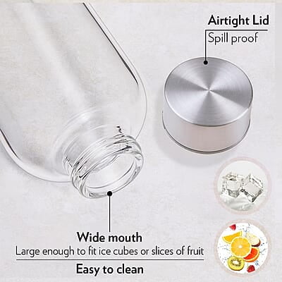 Borosil Artisan Series Roma 1000 ml Narrow Mouth Glass Bottle with Metal Lid | 100% Borosilicate, Fridge Safe, Leakproof, Easy to Carry | Store Water, Lassi, Juice, Smoothies | Dishwasher Safe Borosil Artisan Series Roma 1000 ml Narrow Mouth Glass Bottle with Metal Lid | 100% Borosilicate, Fridge Safe, Leakproof, Easy to Carry | Store Water, Lassi, Juice, Smoothies | Dishwasher Safe