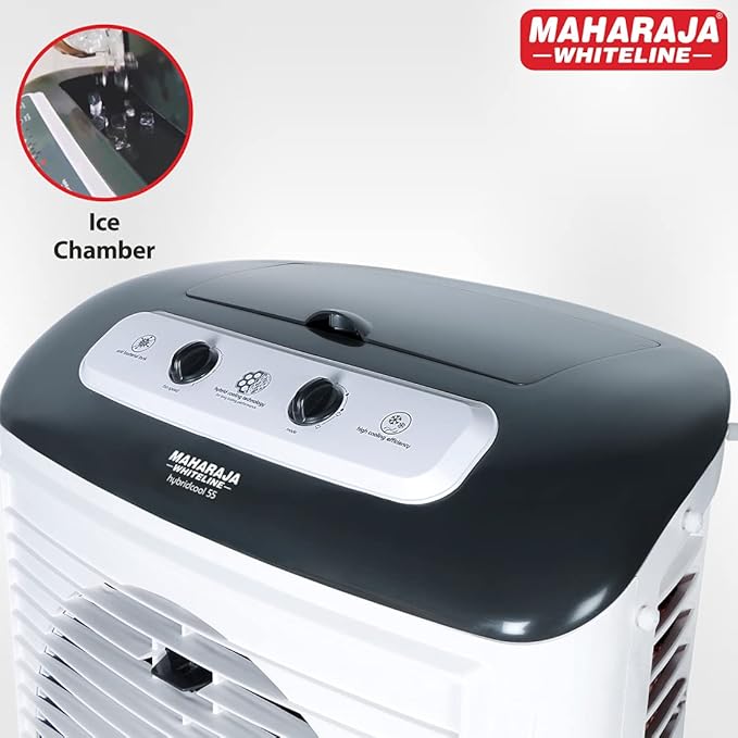 Maharaja White line Plastic Hybridcool 55-Litre Air Cooler with Remote, 55 Liters, Maharaja White line Plastic Hybridcool 55-Litre Air Cooler with Remote, 55 Liters,