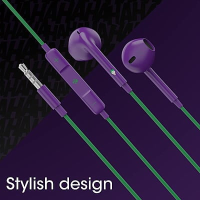 ZEBRONICS DC Joker Edition Buds 30 3.5mm Stereo Wired in Ear Earphone with Inline Microphone for Calling, Volume Control, Multifunction Button, 14mm Drivers, Stylish eartip Design ZEBRONICS DC Joker Edition Buds 30 3.5mm Stereo Wired in Ear Earphone with Inline Microphone for Calling, Volume Control, Multifunction Button, 14mm Drivers, Stylish eartip Design