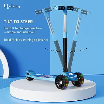 Lifelong Scooter for Kids 3+ Years - Foldable Kids Scooter with LED Wheels & Adjustable Height - Kick Scooter Capacity 50kg Lifelong Scooter for Kids 3+ Years - Foldable Kids Scooter with LED Wheels & Adjustable Height - Kick Scooter Capacity 50kg