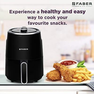Faber 1300W, 2Liter Hot Air Fryer (FAF 2.0 BK) Black, Small Faber 1300W, 2Liter Hot Air Fryer (FAF 2.0 BK) Black, Small