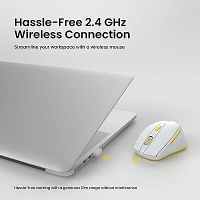 Portronics Toad 32 Wireless Mouse with 6 Buttons, 2.4 GHz Connectivity, 10m Working Range, Ergonomic Design, Adjustable Optical DPI, Auto Power Saving, for Laptop & PC