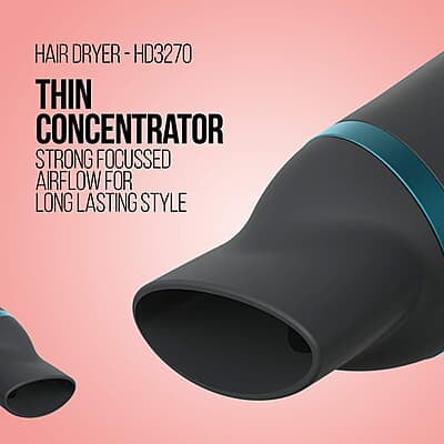 Havells 1700W 2-In-1 Hair Dryer With Diffuser & Thin Concentrator Heat Balance Technology Havells 1700W 2-In-1 Hair Dryer With Diffuser & Thin Concentrator Heat Balance Technology