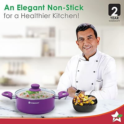 Wonderchef Royal Velvet 24cm Casserole with Glass Lid Virgin Aluminium 3 mm thick 4.5 litres Wonderchef Royal Velvet 24cm Casserole with Glass Lid Virgin Aluminium 3 mm thick 4.5 litres