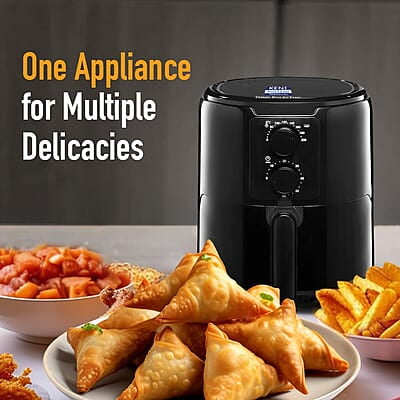 KENT Classic Plus Air Fryer | 1300W Power & 4.2L Capacity | Vapour Steam for Crisp Frying, Grill, Roast, Steam & Bake | Auto Cut-Off | 80% Less Oil | High Temperature & Uniform Heating | Black KENT Classic Plus Air Fryer | 1300W Power & 4.2L Capacity | Vapour Steam for Crisp Frying, Grill, Roast, Steam & Bake | Auto Cut-Off | 80% Less Oil | High Temperature & Uniform Heating | Black