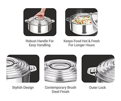 Milton Galaxia 1000 Insulated Stainless Steel Casserole, 1.2 liters, Insulated Thermal Serving Bowl Milton Galaxia 1000 Insulated Stainless Steel Casserole, 1.2 liters, Insulated Thermal Serving Bowl