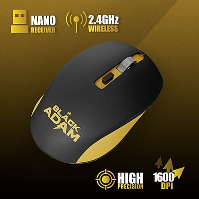 ZEBRONICS Jaguar Wireless Mouse (Black Adam), 2.4GHz with USB Nano Receiver, High Precision Optical Tracking, 4 Buttons, Metal Wheel, Ambidextrous, for PC/Mac/Laptop ZEBRONICS Jaguar Wireless Mouse (Black Adam), 2.4GHz with USB Nano Receiver, High Precision Optical Tracking, 4 Buttons, Metal Wheel, Ambidextrous, for PC/Mac/Laptop