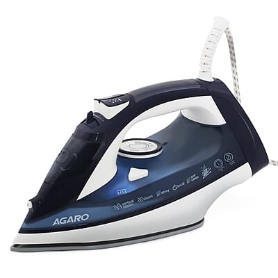 AGARO Royal Steam Iron, 2000W, Ceramic Coated Sole Plate, Fast Heating, 360 degree 320 Ml Water Tank