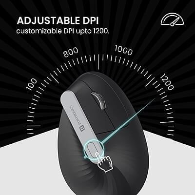 Portronics Toad Ergo Vertical Advanced Wireless Ergonomic Mouse 2.4Ghz, 6D Button, Wrist Support, Adjustable DPI Upto 1200, Supports Hand Posture Portronics Toad Ergo Vertical Advanced Wireless Ergonomic Mouse 2.4Ghz, 6D Button, Wrist Support, Adjustable DPI Upto 1200, Supports Hand Posture