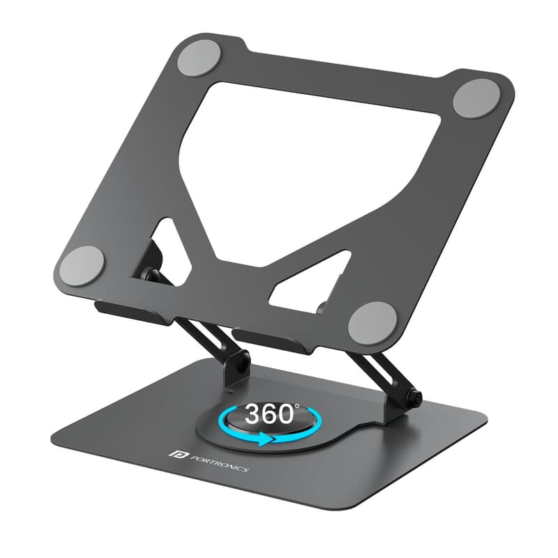 Portronics My Buddy K11 Metal Laptop Stand with 360° Rotation, Height & Angle Adjustable, Foldable Design Portronics My Buddy K11 Metal Laptop Stand with 360° Rotation, Height & Angle Adjustable, Foldable Design