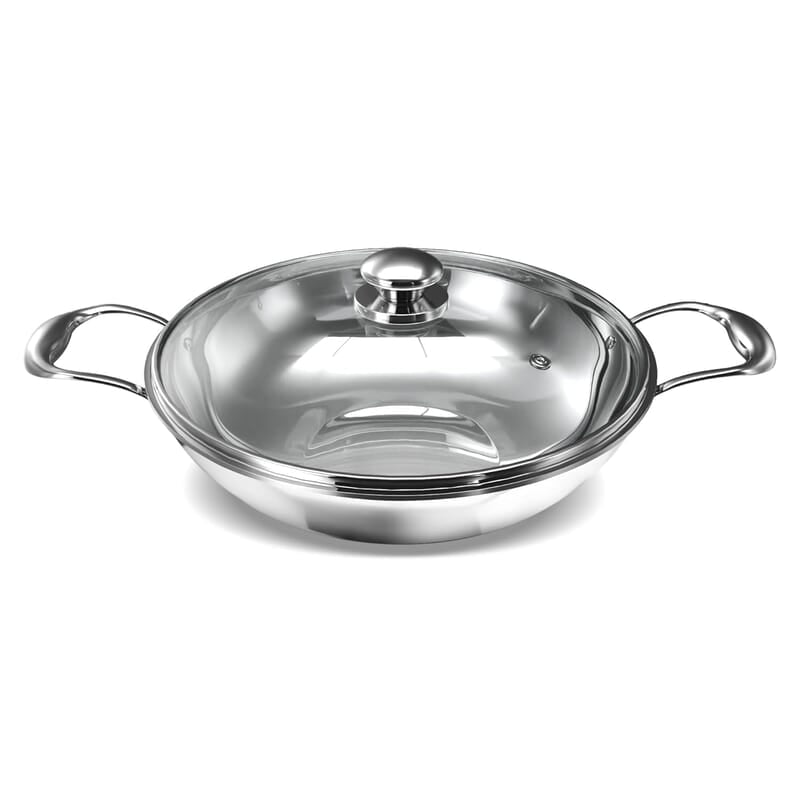 Preethi Metallica Collection Triply Stainless Steel Kadai with Glass Lid, 20 cm, Gas & Induction Compatible Preethi Metallica Collection Triply Stainless Steel Kadai with Glass Lid, 20 cm, Gas & Induction Compatible