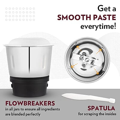 Borosil Star Mixer Grinder, For Wet/Dry Mixing & Grinding, 500 Watts, 3 Jars (400 ml Chutney Jar, 1.2 L Multipurpose Jar, 0.8 L Dry/Wet Grinding Jar), Mixie For Kitchen, Blue Borosil Star Mixer Grinder, For Wet/Dry Mixing & Grinding, 500 Watts, 3 Jars (400 ml Chutney Jar, 1.2 L Multipurpose Jar, 0.8 L Dry/Wet Grinding Jar), Mixie For Kitchen, Blue