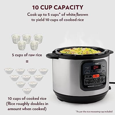 Borosil Instacook 6 L Electric Stainless Steel Pressure Cooker | 12 Digitized Indian Cooking Programs | 15 Hour Delay Timer | One Touch Instat Cooking | Idli Maker, Rice Cooker | 2 Year Warranty Borosil Instacook 6 L Electric Stainless Steel Pressure Cooker | 12 Digitized Indian Cooking Programs | 15 Hour Delay Timer | One Touch Instat Cooking | Idli Maker, Rice Cooker | 2 Year Warranty