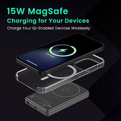 Portronics Luxcell Wireless Mini 10k 10000mAh 15W Magnetic Wireless Fast Charging Smallest Power Bank with 22.5 Wired Output Portronics Luxcell Wireless Mini 10k 10000mAh 15W Magnetic Wireless Fast Charging Smallest Power Bank with 22.5 Wired Output