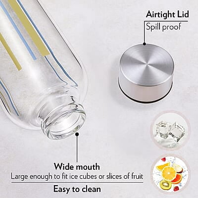 Borosil Artisan Series Sintra 1000ml Narrow Mouth Glass Bottle with Metal Lid | 100% Borosilicate, Fridge Safe, Leakproof, Easy to Carry | Store Water, Lassi, Juice, Smoothies | Dishwasher Safe Borosil Artisan Series Sintra 1000ml Narrow Mouth Glass Bottle with Metal Lid | 100% Borosilicate, Fridge Safe, Leakproof, Easy to Carry | Store Water, Lassi, Juice, Smoothies | Dishwasher Safe