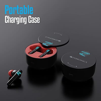 Zebronics Sound Bomb G1 Gaming Bluetooth True Wireless Stereo in Ear Earbuds, 50Ms Low Latency, AAC Support, Flash Connect, Deep Bass, Splash Proof, Voice Assistant, Bt V5.0 with Mic Zebronics Sound Bomb G1 Gaming Bluetooth True Wireless Stereo in Ear Earbuds, 50Ms Low Latency, AAC Support, Flash Connect, Deep Bass, Splash Proof, Voice Assistant, Bt V5.0 with Mic