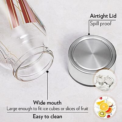 Borosil Prism Glass Bottle, 1L, Wide Mouth, Silver Metal Lid, 100% Borosilicate, Fridge Safe, Leakproof, Easy to Carry, Store Water, Lassi, Juice, Milk, Smoothies, Easy to Clean Borosil Prism Glass Bottle, 1L, Wide Mouth, Silver Metal Lid, 100% Borosilicate, Fridge Safe, Leakproof, Easy to Carry, Store Water, Lassi, Juice, Milk, Smoothies, Easy to Clean
