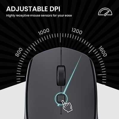 Portronics Toad 23 Wireless Optical Mouse with 2.4GHz, USB Nano Dongle, Optical Orientation, Click Wheel, Adjustable DPI Portronics Toad 23 Wireless Optical Mouse with 2.4GHz, USB Nano Dongle, Optical Orientation, Click Wheel, Adjustable DPI