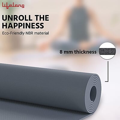 Lifelong Yoga mat for Women & Men EVA Material 8mm Anti Slip for Gym Workout