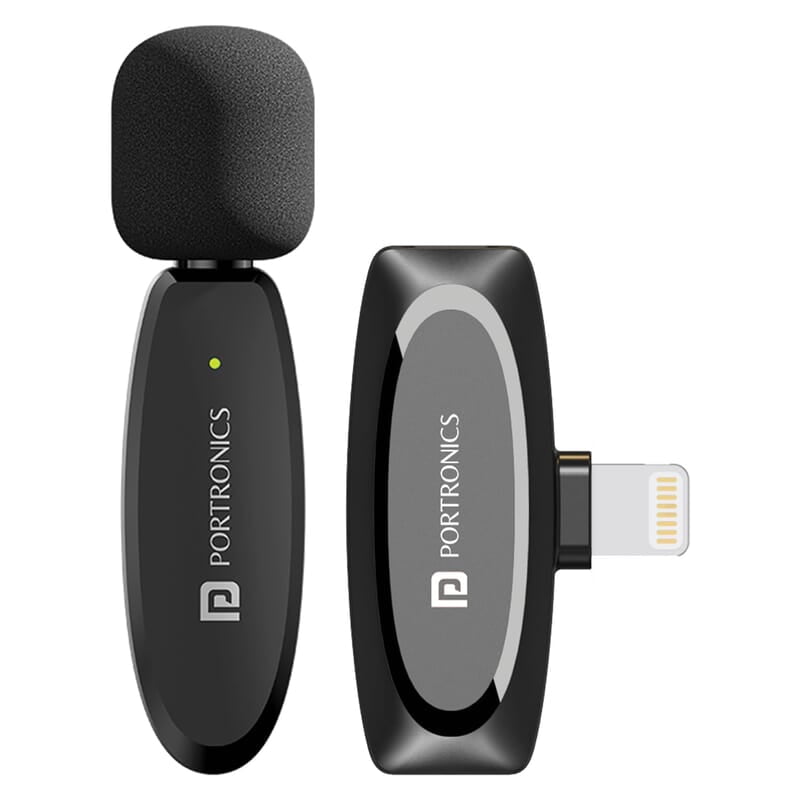 Portronics Dash 7 Omnidirectional 8 Pin Wireless Microphone, Noise Cancellation, Plug & Play, Lapel Wireless Mic Portronics Dash 7 Omnidirectional 8 Pin Wireless Microphone, Noise Cancellation, Plug & Play, Lapel Wireless Mic