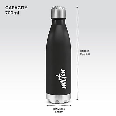 MILTON Shine 800 Stainless Steel Water Bottle, 700 ml Single walled Leak Proof MILTON Shine 800 Stainless Steel Water Bottle, 700 ml Single walled Leak Proof