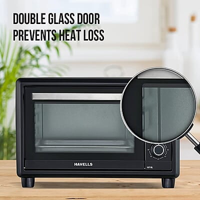 Havells OTG 16T BL - 16 Litre Toughened Double Glass Door 1200 Watt 6 Heating Modes Havells OTG 16T BL - 16 Litre Toughened Double Glass Door 1200 Watt 6 Heating Modes