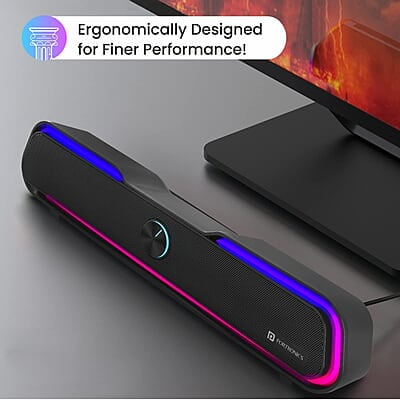 PORTRONICS DECIBEL 10W WIRLESS BLUETOOTH SOUND BAR WITH LED LIGHT PORTRONICS DECIBEL 10W WIRLESS BLUETOOTH SOUND BAR WITH LED LIGHT