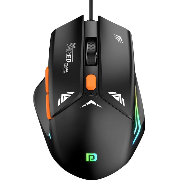 Portronics Vader Wired Gaming Mouse with 6 Buttons, Thumb Support, Adjustable DPI (6400 Max), RGB Light Effects, Ergonomic Design, 1.5 m Long USB Cable for Laptop & PC Portronics Vader Wired Gaming Mouse with 6 Buttons, Thumb Support, Adjustable DPI (6400 Max), RGB Light Effects, Ergonomic Design, 1.5 m Long USB Cable for Laptop & PC