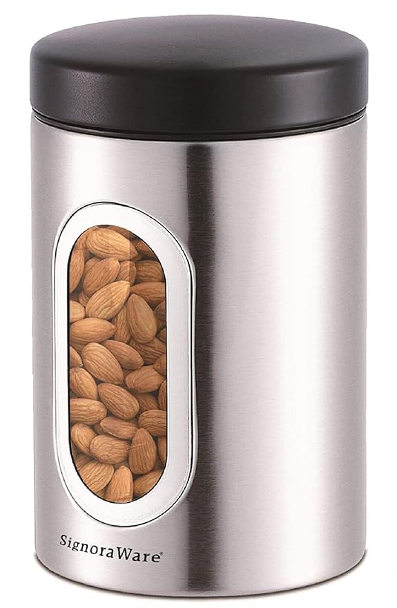 "Signora Ware Modular Steel Container  (Window Round Mat) 1.8 Liters