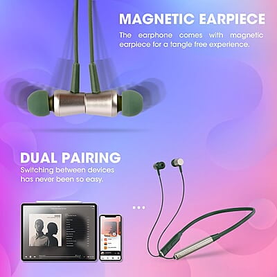 ZEBRONICS Zeb-Evolve BTv5.0, Voice Assistant, Rapid Charge, Dual Pairing, Call Function, Magnetic Earpiece Bluetooth Wireless in Ear Earphones with Mic ZEBRONICS Zeb-Evolve BTv5.0, Voice Assistant, Rapid Charge, Dual Pairing, Call Function, Magnetic Earpiece Bluetooth Wireless in Ear Earphones with Mic