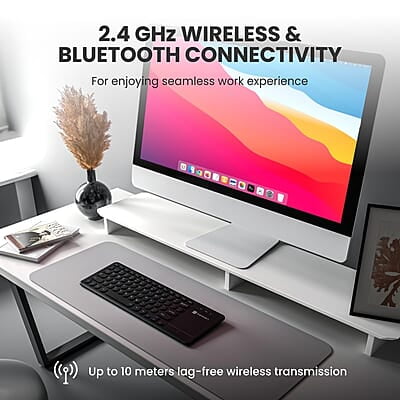 Portronics Bubble Pro Wireless Keyboard with Touchpad, Bluetooth & 2.4 GHz Dual Connectivity, Noiseless Keys