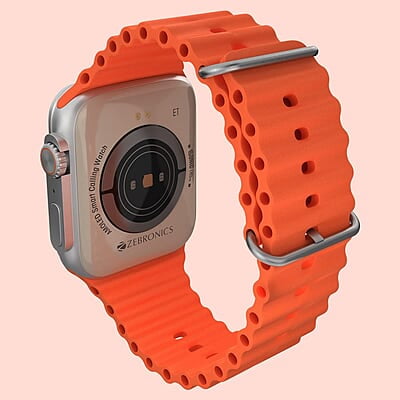 Zebronics ICONIC ULTRA AMOLED Smart watch with Calling Bluetooth 5.1, 1.78" (4.5cm) Large 2.5D screen, Voice assistant, Always ON Display, Built-in rechargeable battery & Female health- Silver+Orange Zebronics ICONIC ULTRA AMOLED Smart watch with Calling Bluetooth 5.1, 1.78" (4.5cm) Large 2.5D screen, Voice assistant, Always ON Display, Built-in rechargeable battery & Female health- Silver+Orange