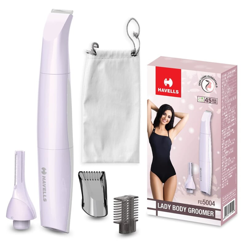 Havells 4-In-1 Lady Body Groomer Bikini & Eyebrow Trimmer With Protective Combs Recharegeable Havells 4-In-1 Lady Body Groomer Bikini & Eyebrow Trimmer With Protective Combs Recharegeable