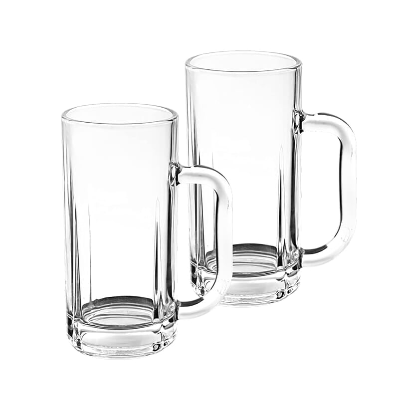 Treo by Milton Ronald Cool Glass Beer Mug Set of 2, 365 ml, Transparent Glasses for Beer, Drinks, Cocktail Treo by Milton Ronald Cool Glass Beer Mug Set of 2, 365 ml, Transparent Glasses for Beer, Drinks, Cocktail