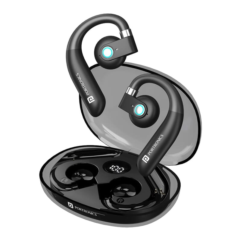 Portronics Harmonics Twins S14 Over Ear OWS Smart Wireless Earbuds with Mic,Secure & Flexible Earhook,15Hrs Playtime Portronics Harmonics Twins S14 Over Ear OWS Smart Wireless Earbuds with Mic,Secure & Flexible Earhook,15Hrs Playtime