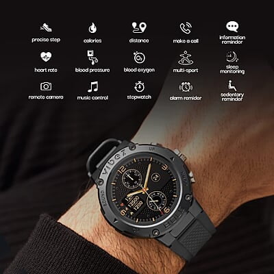 Vibez by Lifelong Bold Smartwatch For Men Bluetooth Calling 1.32" HD Display