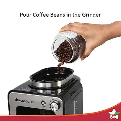 Wonderchef Regalia Bean-to-Cup Brew Coffee Maker with Grinder Get Fresh Aromatic Powder Wonderchef Regalia Bean-to-Cup Brew Coffee Maker with Grinder Get Fresh Aromatic Powder