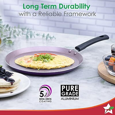 Wonderchef Valencia Non-Stick 28 Cm Dosa Tawa Cool Touch Bakelite Handle Wonderchef Valencia Non-Stick 28 Cm Dosa Tawa Cool Touch Bakelite Handle