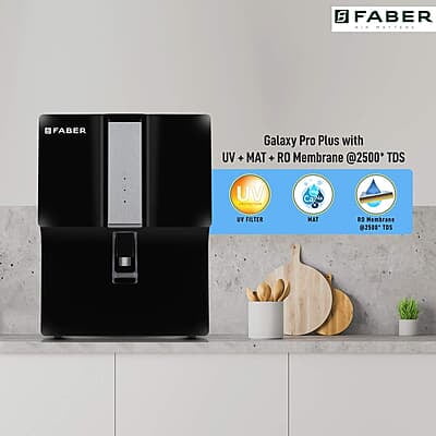 Faber Galaxy Pro Plus RO+UV+ MAT,7 Liters, 7 Stage Mineral Water Purifier with Upto 2500 TDS, Black Faber Galaxy Pro Plus RO+UV+ MAT,7 Liters, 7 Stage Mineral Water Purifier with Upto 2500 TDS, Black