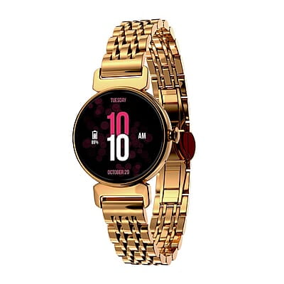 Vibez by Lifelong Ruby 1.04" AMOLED Smartwatch for Women with Metal Strap, Bluetooth Calling, 60 Hz, Voice Assistance