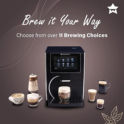 Wonderchef Regalia Fully Automatic Coffee Machine with Large 7 Inches Display Wonderchef Regalia Fully Automatic Coffee Machine with Large 7 Inches Display