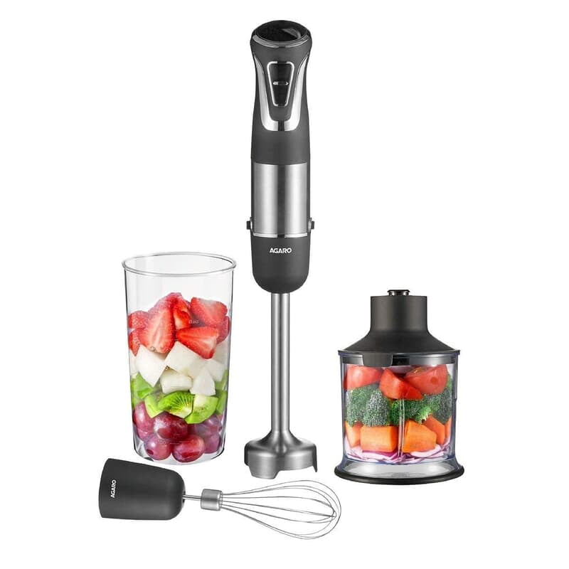 AGARO Marvel 800 Watts Hand Blender With Chopper, Jar & Whisker, 2 Variable Speed Modes & Speed Regulator AGARO Marvel 800 Watts Hand Blender With Chopper, Jar & Whisker, 2 Variable Speed Modes & Speed Regulator