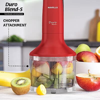 Havells Duro Blend S With Chopper Attachment 300W - Low Noise Copper Dc Motor Havells Duro Blend S With Chopper Attachment 300W - Low Noise Copper Dc Motor